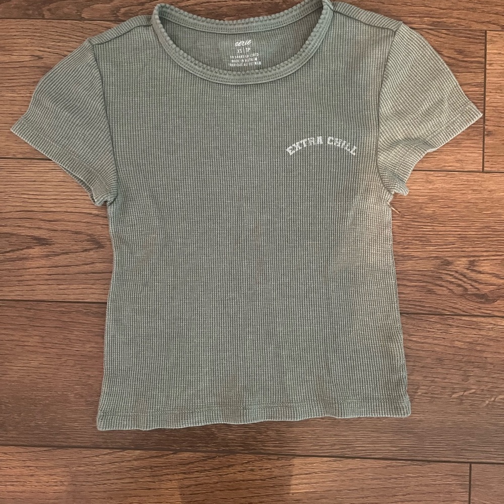 Aerie Kids Ribbed Tee - Gray